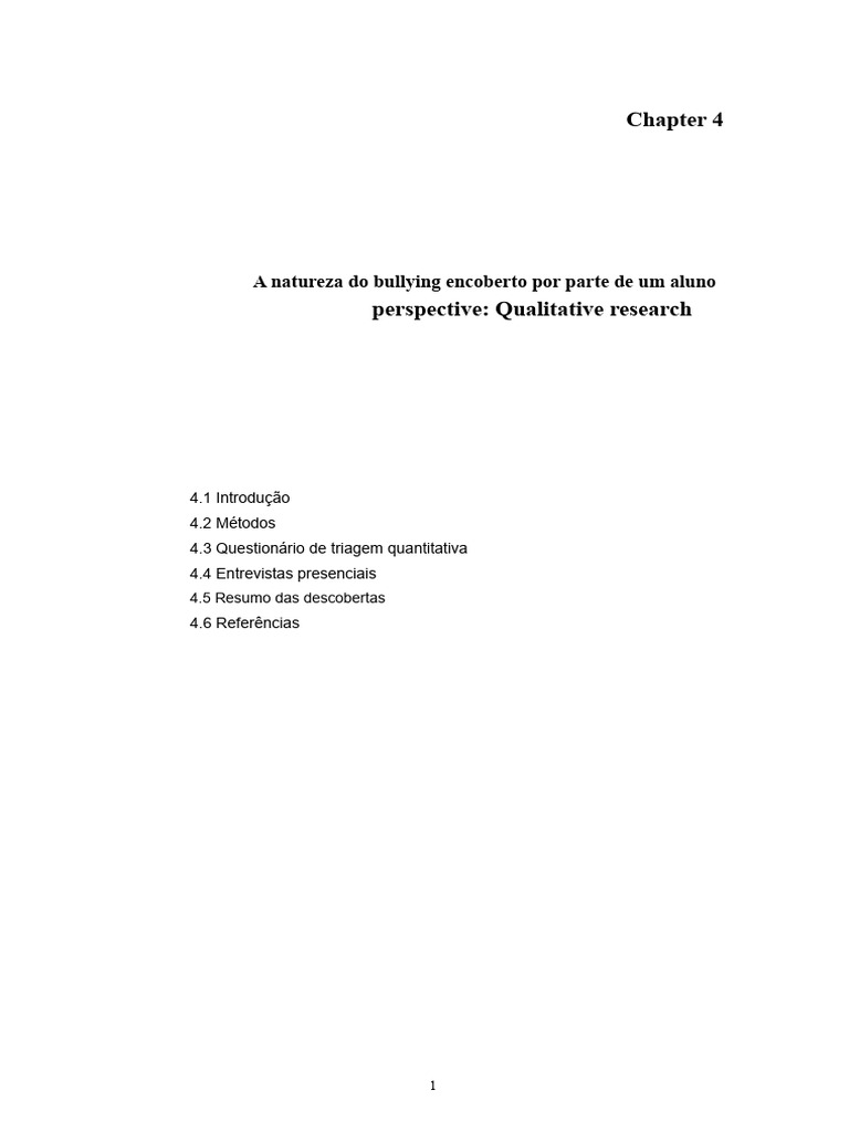 Bullying Encoberto nas Escolas: Pesquisa Qualitativa | PDF | Assédio ...