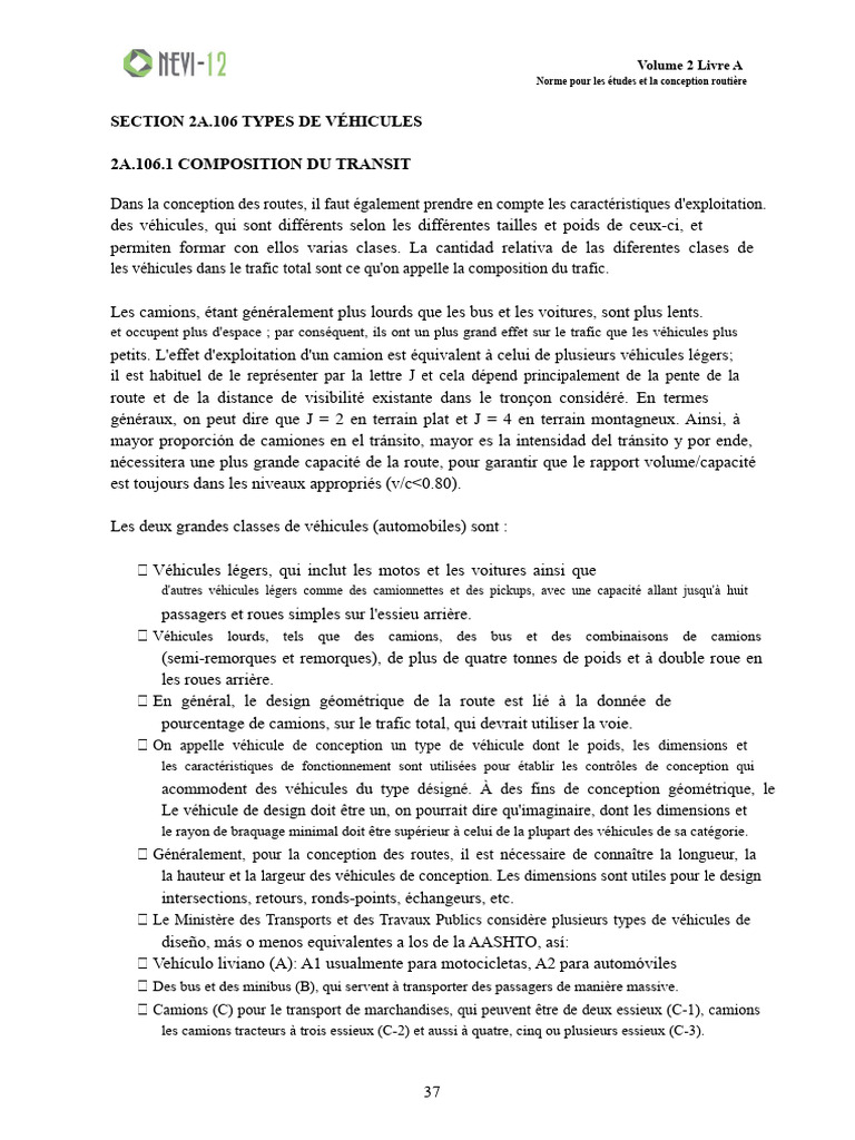 Types de véhicules pour la conception routière | PDF | Camion ...