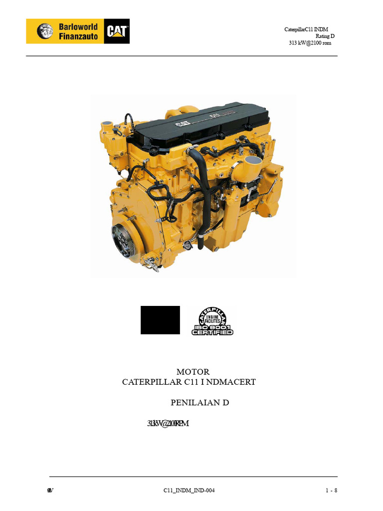 Spesifikasi Mesin Diesel Caterpillar C11 | PDF