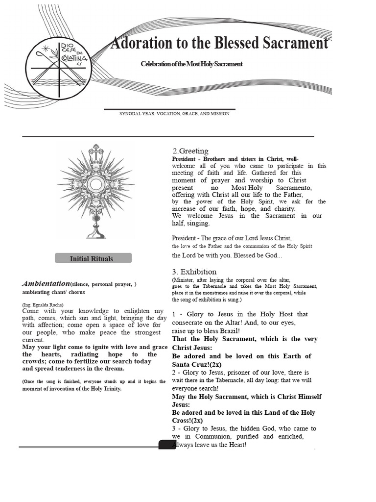 Adoration of the Blessed Sacrament | PDF | Eucharist | God The Father