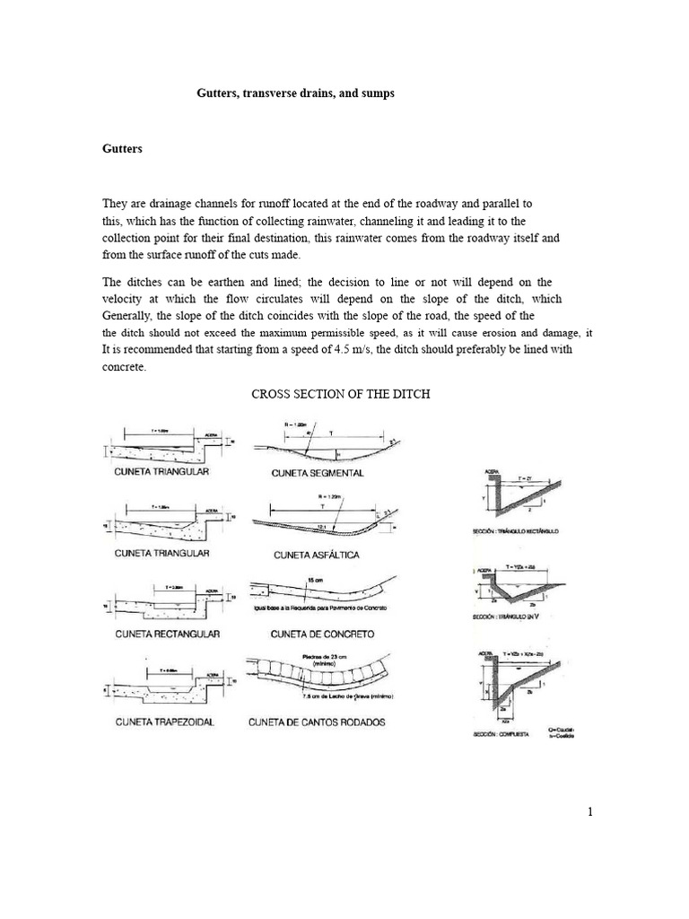 Drainage Design: Gutters and Sumps | PDF | Storm Drain | Drainage Basin
