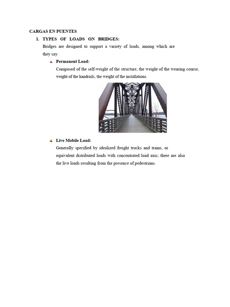 Loads, Forces and Factors of A Bridge | PDF | Structural Load | Stress ...