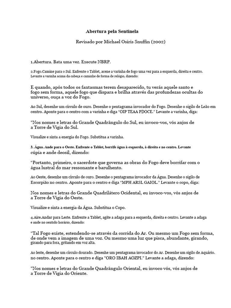 Ritual de Invocação dos Elementos | PDF