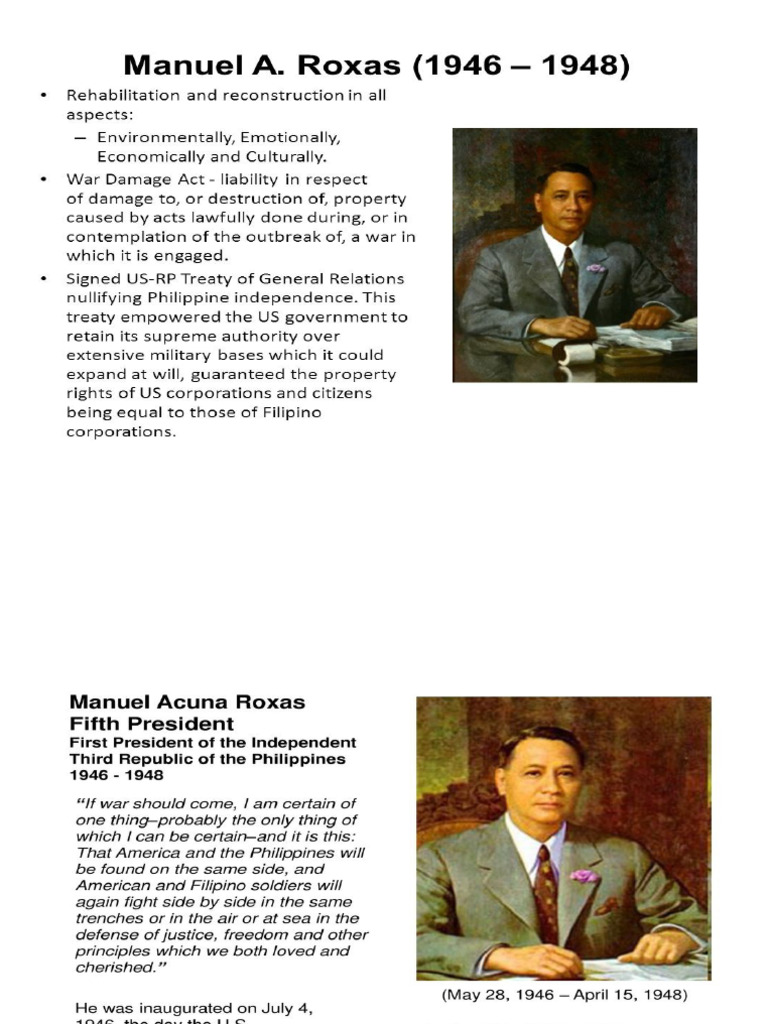 Prioridades e Políticas de Manuel Roxas | PDF