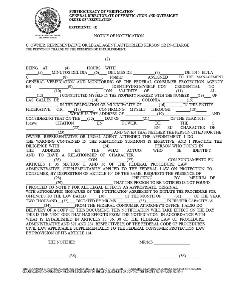 Notification of Legal Proceedings Initiation | PDF | Justice | Crime ...