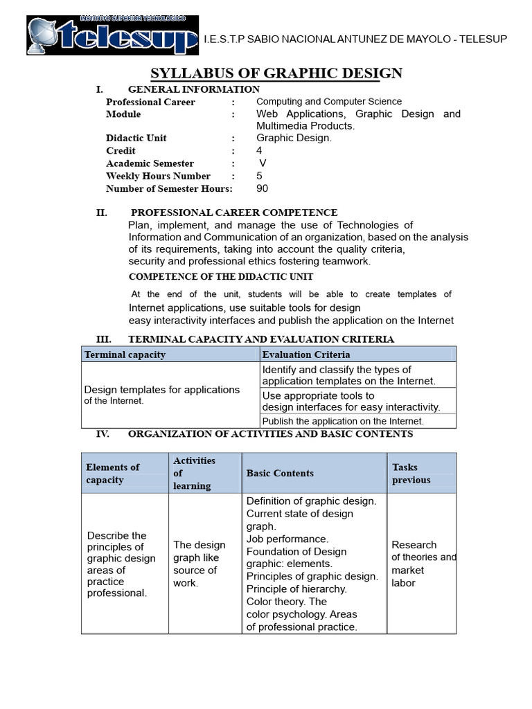 Graphic Design Syllabus Overview | PDF | Graphic Design | Graphics