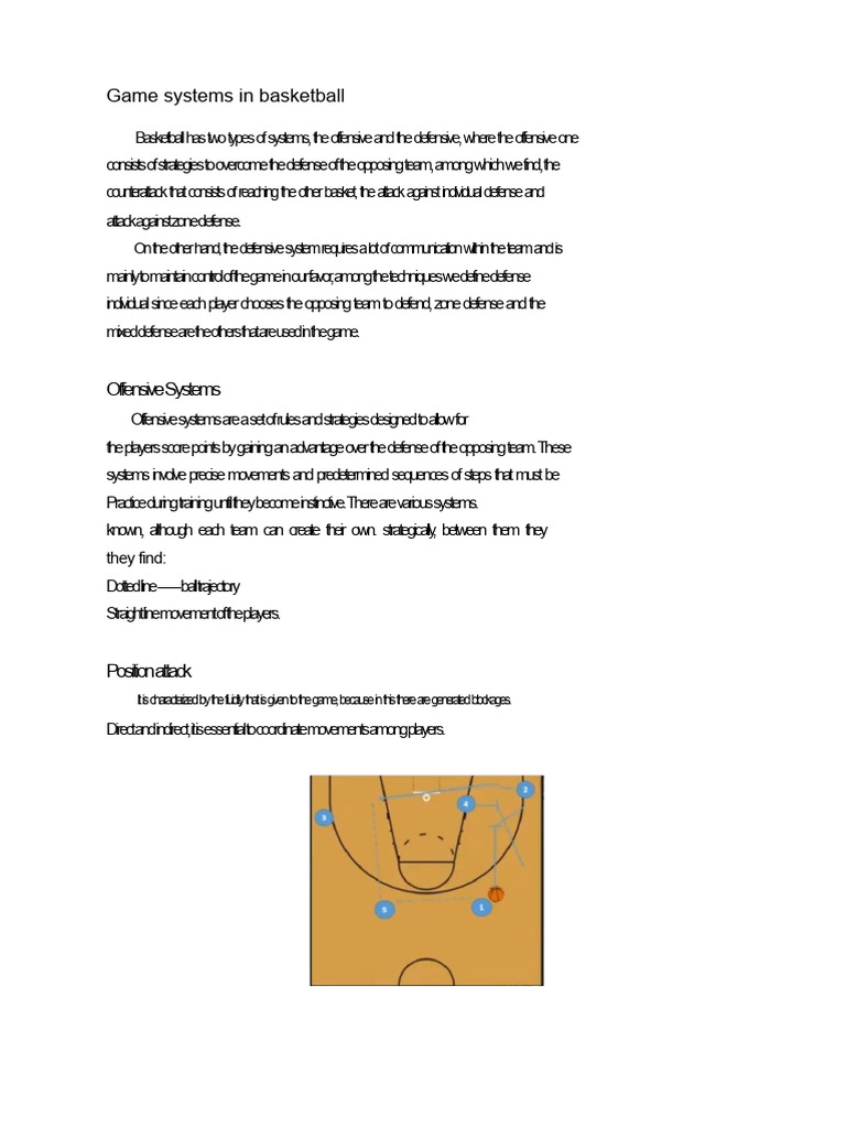 Basketball Offensive and Defensive Systems | PDF | Basketball Positions ...