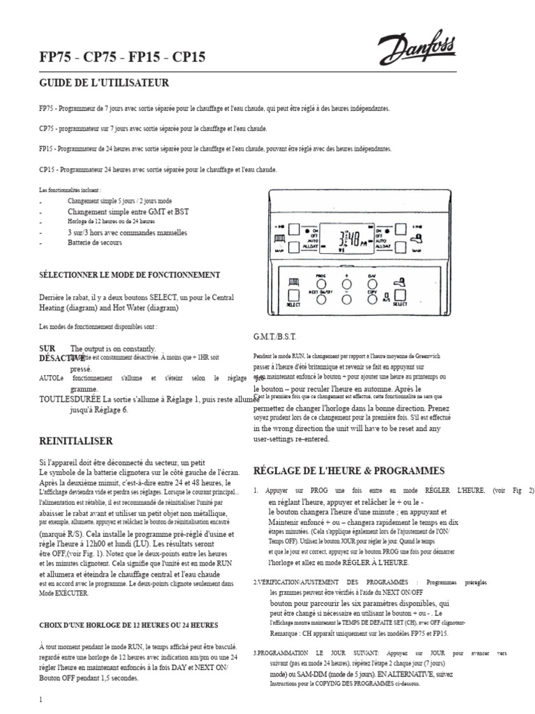 Guide utilisateur FP75 et CP75 | PDF