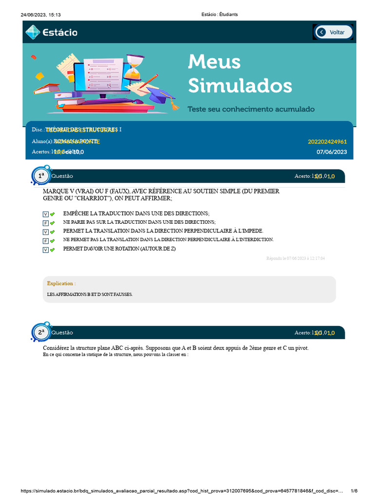 Théorie des structures : évaluation et réponses | PDF | Calcul des ...