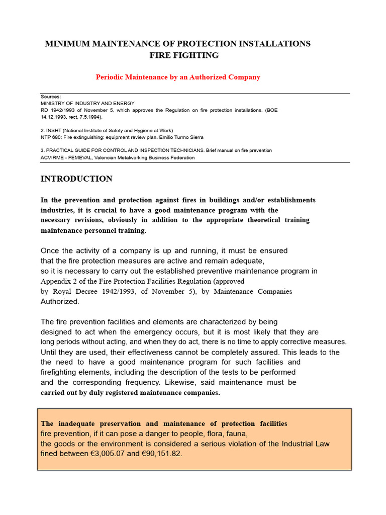 Fire Protection Maintenance Guidelines | PDF | Firefighting | Water