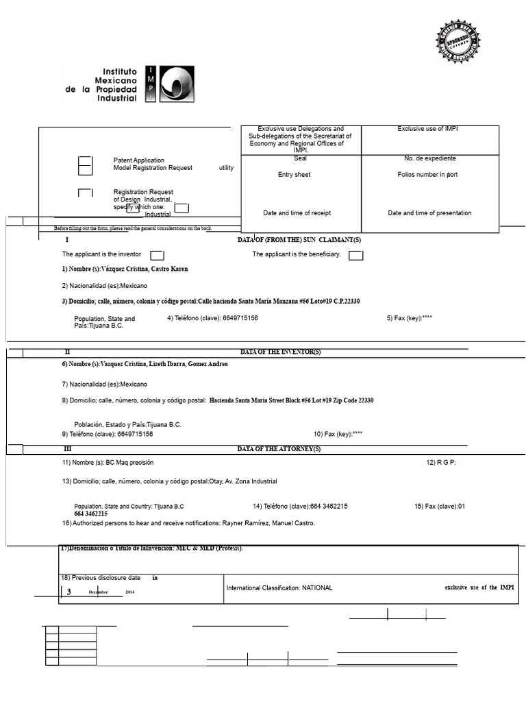 Patent Application Format | PDF
