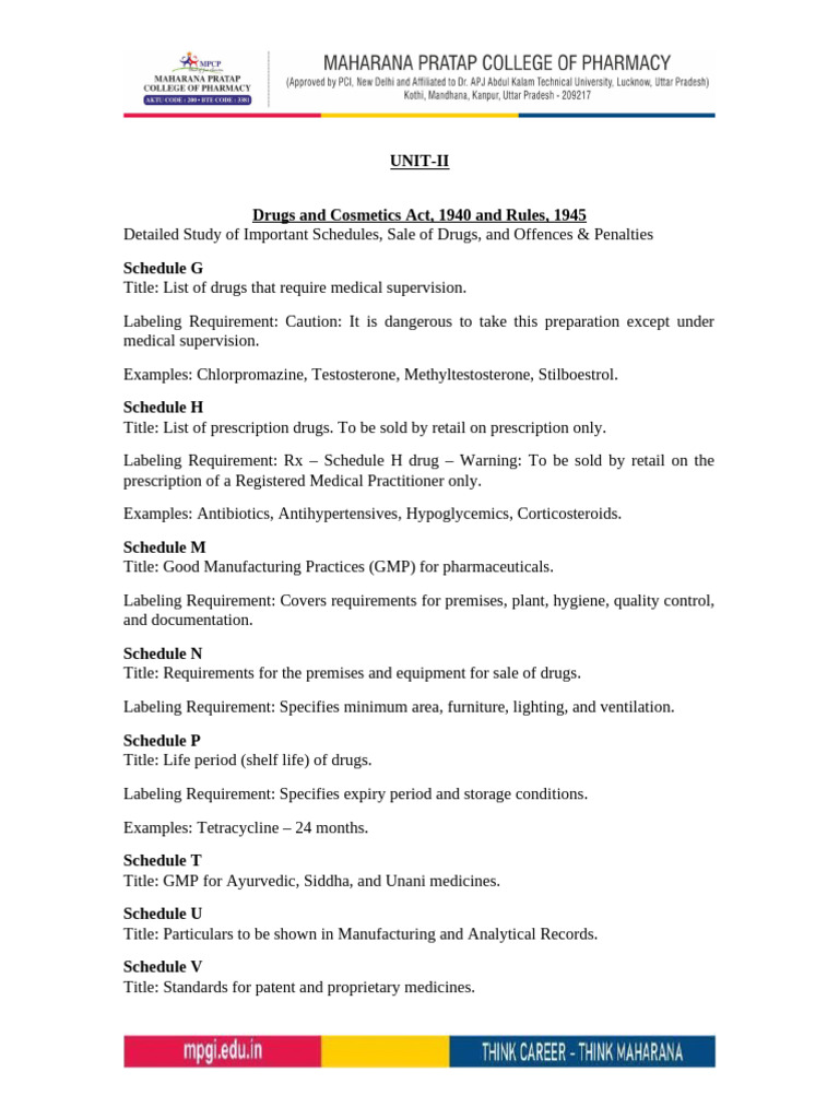 Overview of Drugs and Cosmetics Regulations | PDF | Prescription Drugs ...