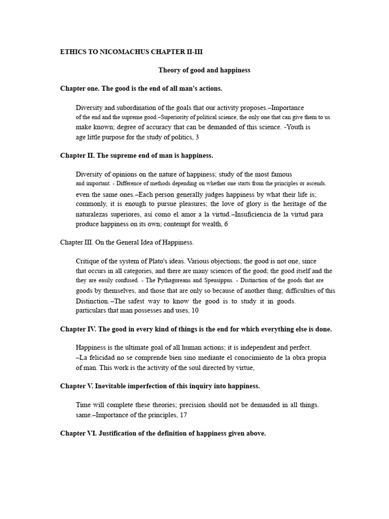Ethics Summary Chapters I and II PDF Virtue Courage