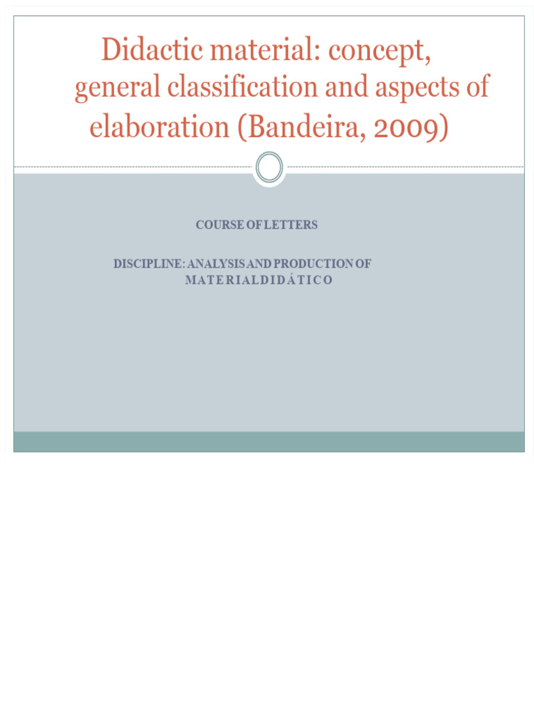Understanding Didactic Material Types | PDF | Pedagogy | Distance Education