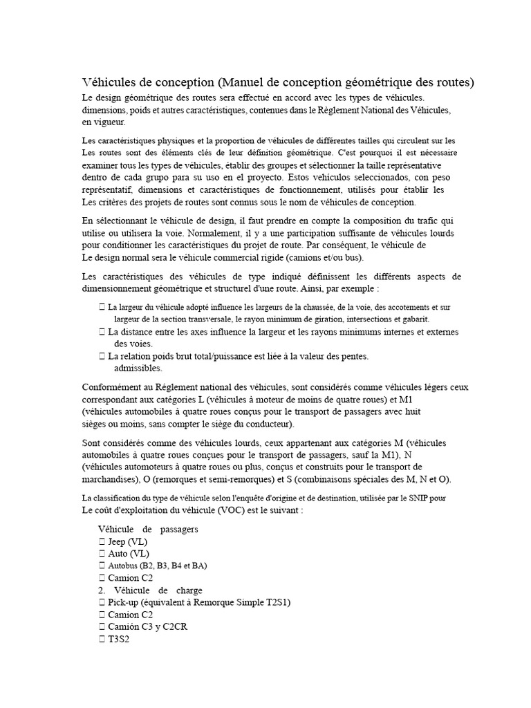 Véhicules de conception pour routes | PDF | Véhicules | Voitures