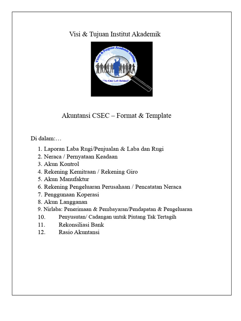 Format Laporan Akuntansi CSEC 2022 | PDF