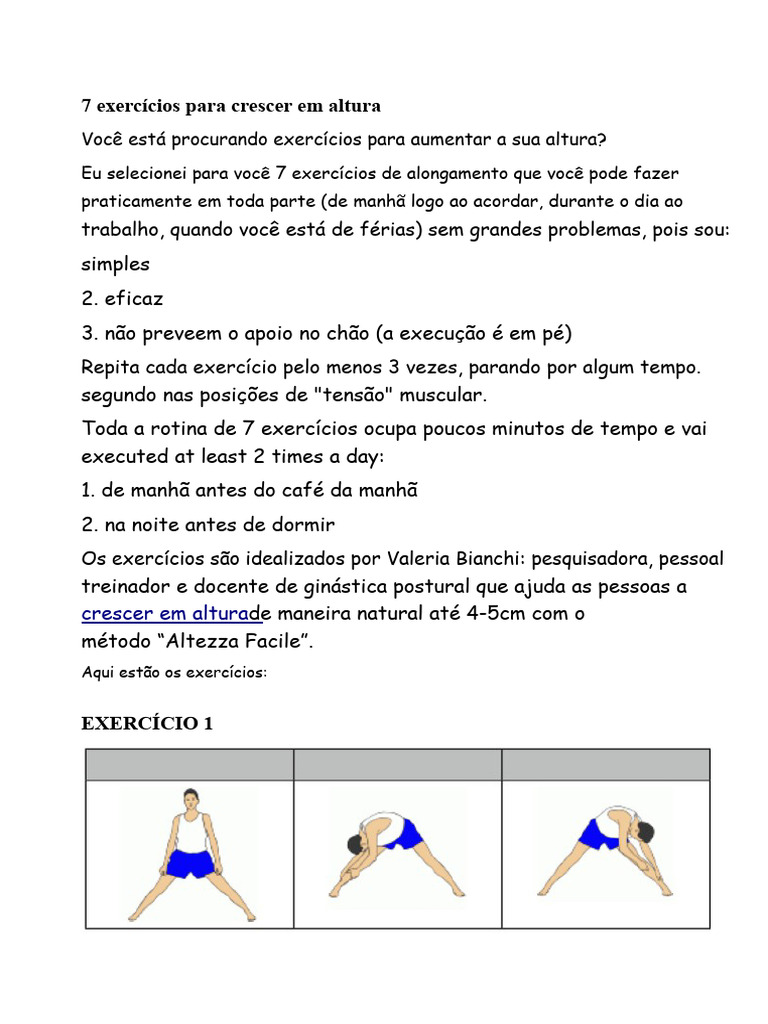 7 Exercícios para Aumentar a Altura | PDF | Joelho