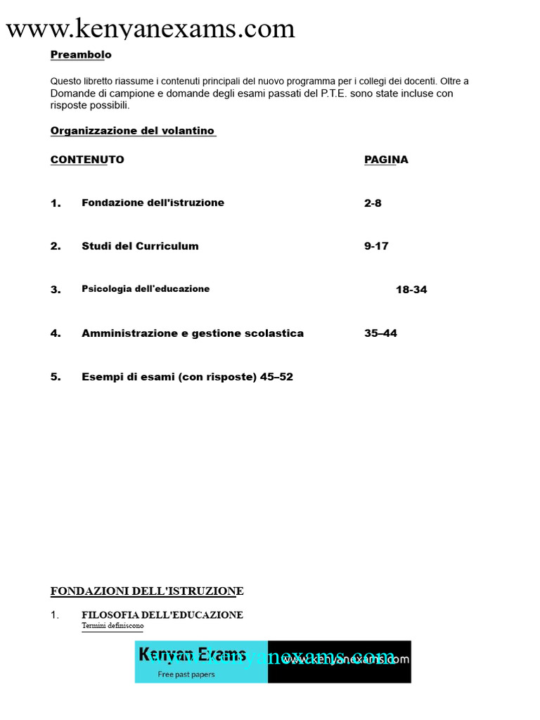 Note Sull'istruzione Per DPTE E DECTE | PDF