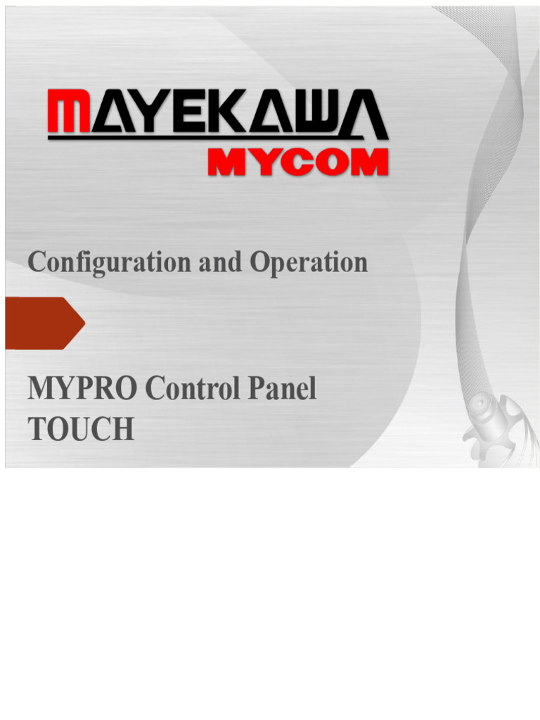 MyproTouch Control Panel Guide | PDF | Menu (Computing) | Parameter ...