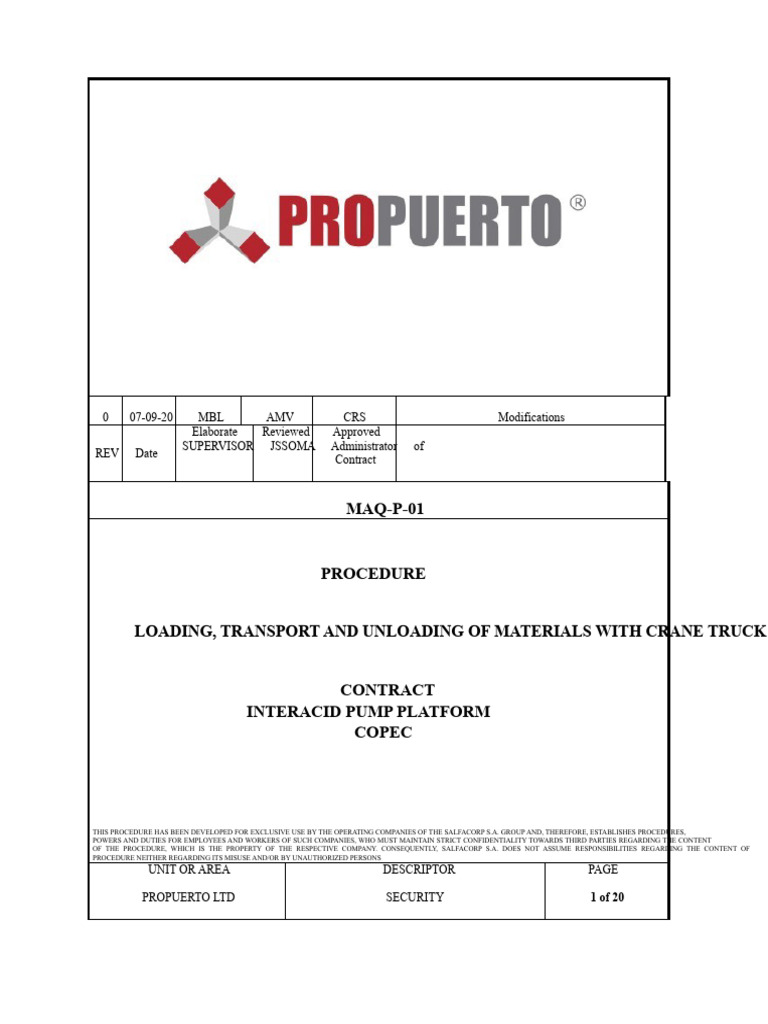 Procedure Truck Crane | PDF | Crane (Machine) | Occupational Safety And ...