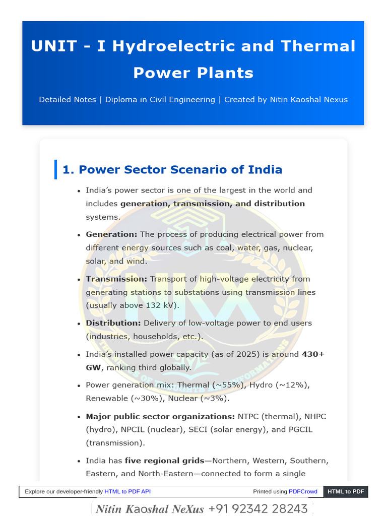 Hydroelectric & Thermal Power Plants Overview | PDF | Hydroelectricity ...