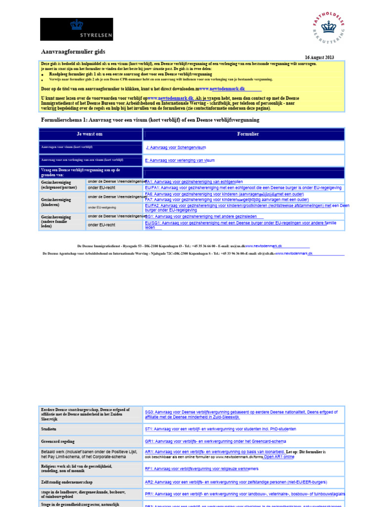 Gids Voor Het Invullen Van Het Deense Formulier | PDF