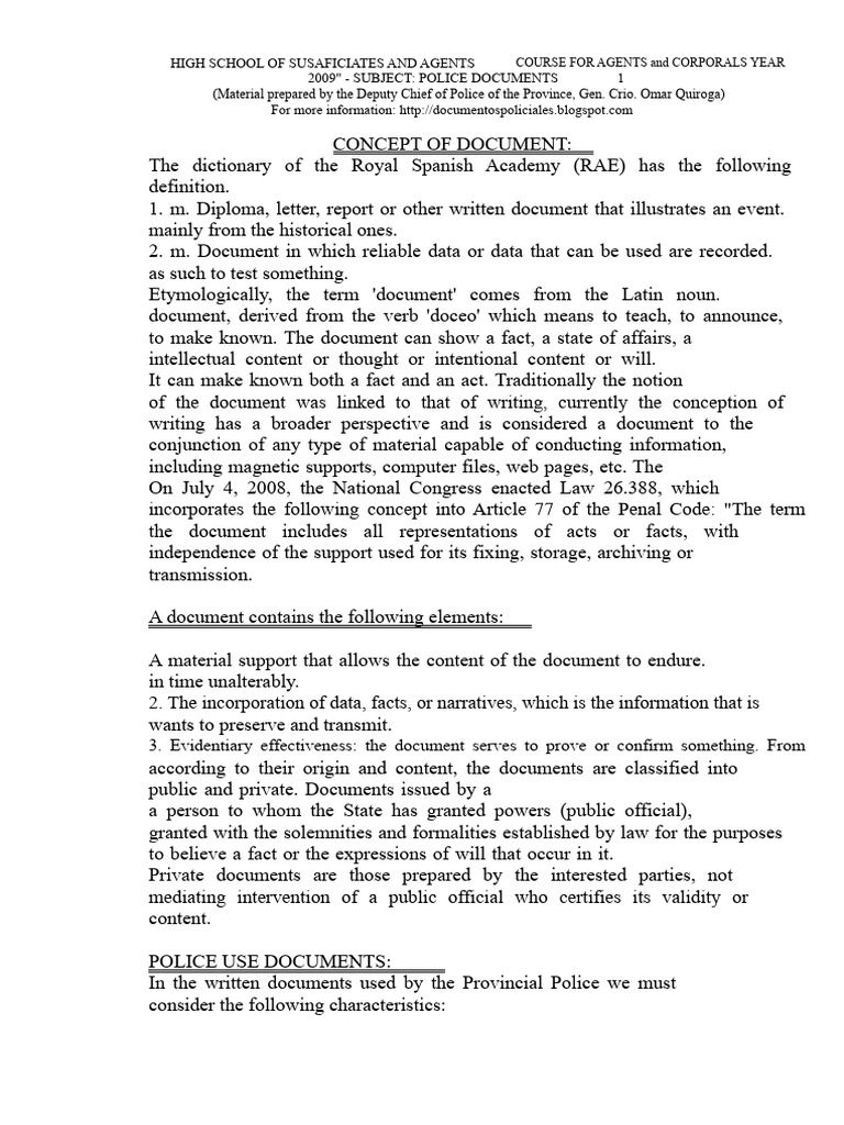 Police Document Guidelines for Agents | PDF | Grammatical Number