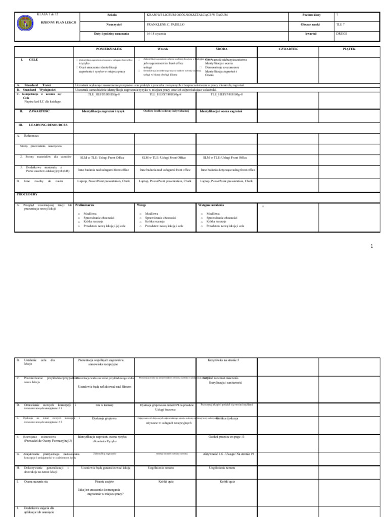DLL - Usługi Front Office (SLM 5) | PDF