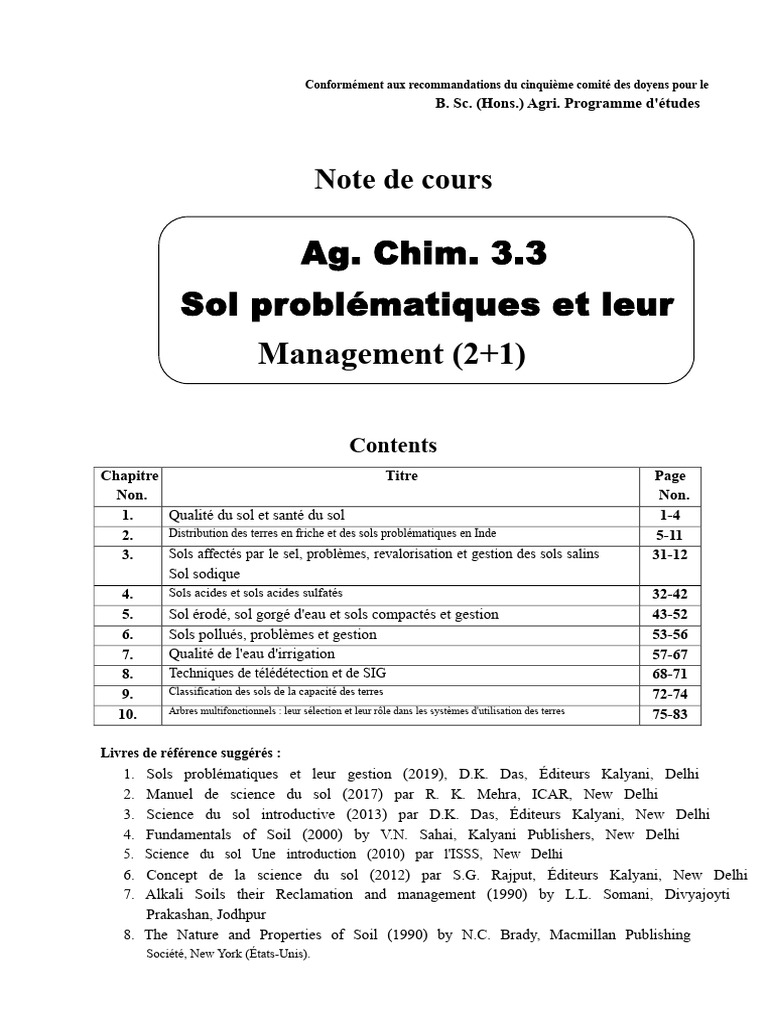 Gestion des sols problématiques en Inde | PDF | Sol (pédologie) | Adventice