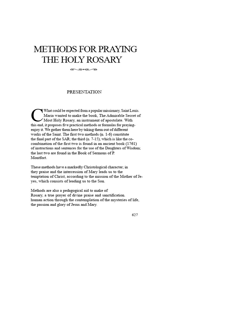 Methods for Praying the Holy Rosary | PDF | Rosary | Mary, Mother Of Jesus