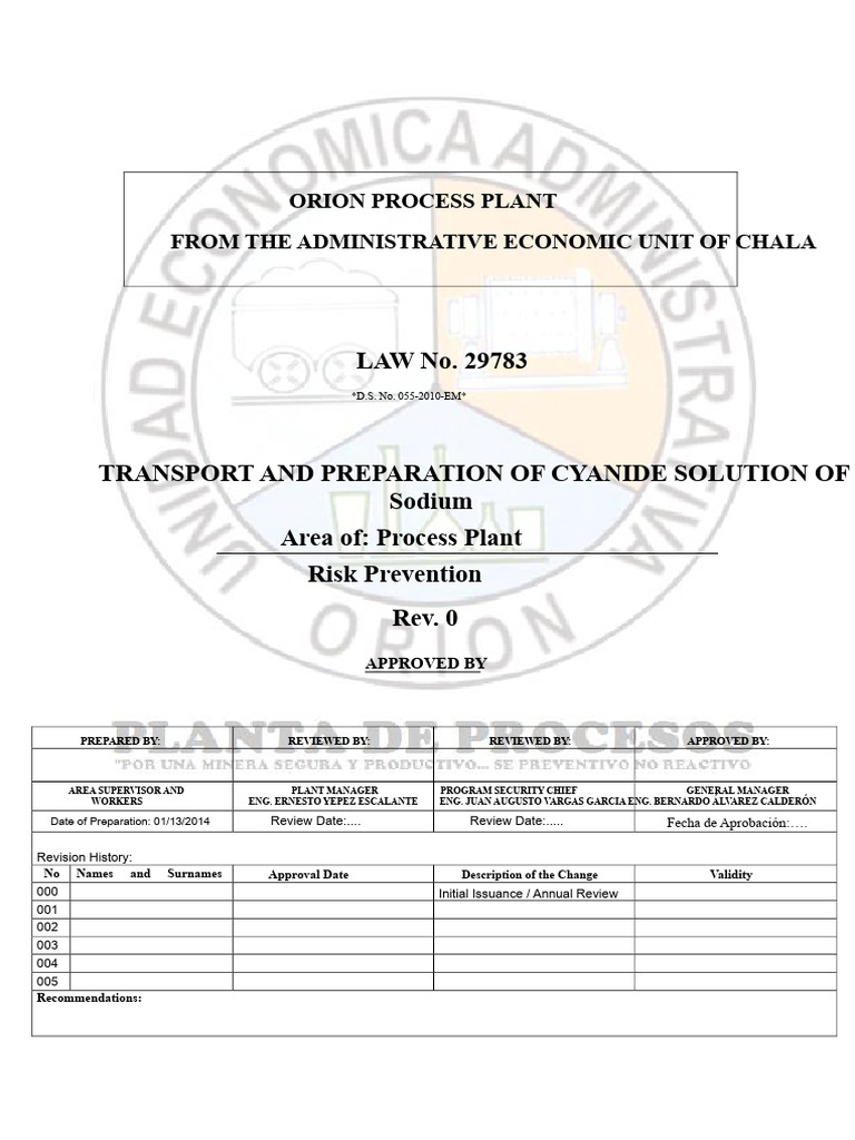 Cyanide Solution Handling Procedures | PDF | Sodium Hydroxide | Cyanide