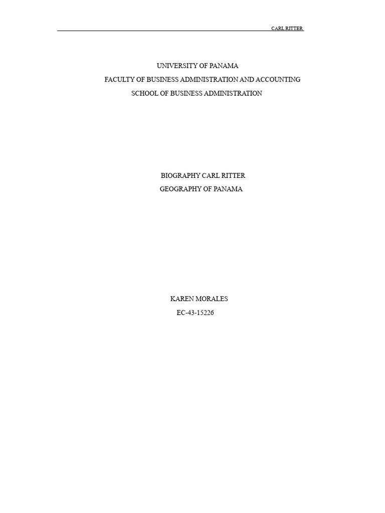 Biography of Carl Ritter | PDF | Geography | Science
