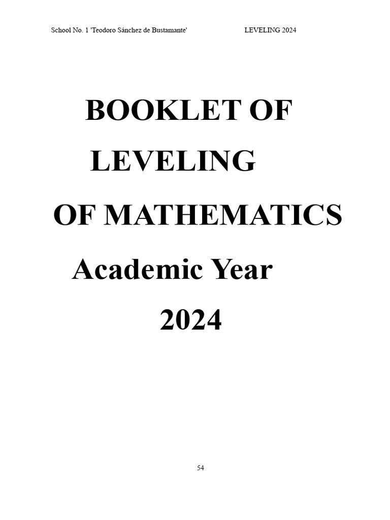Mathematics Leveling Booklet 2024 | PDF | Area | Triangle