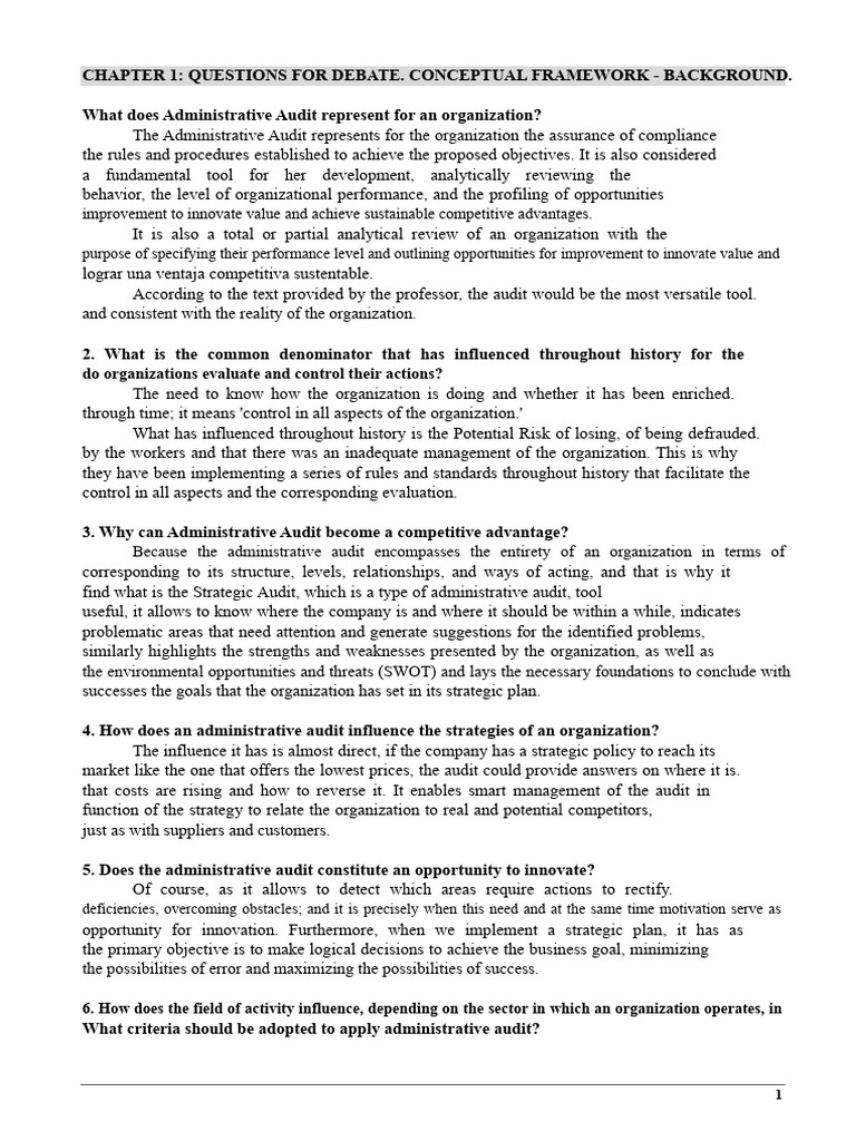 Debate Questions | PDF | Audit | Quality Management System