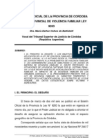 Ley de violencia y datos del Poder judicial. Situación Córdoba- Cafure de Batistella