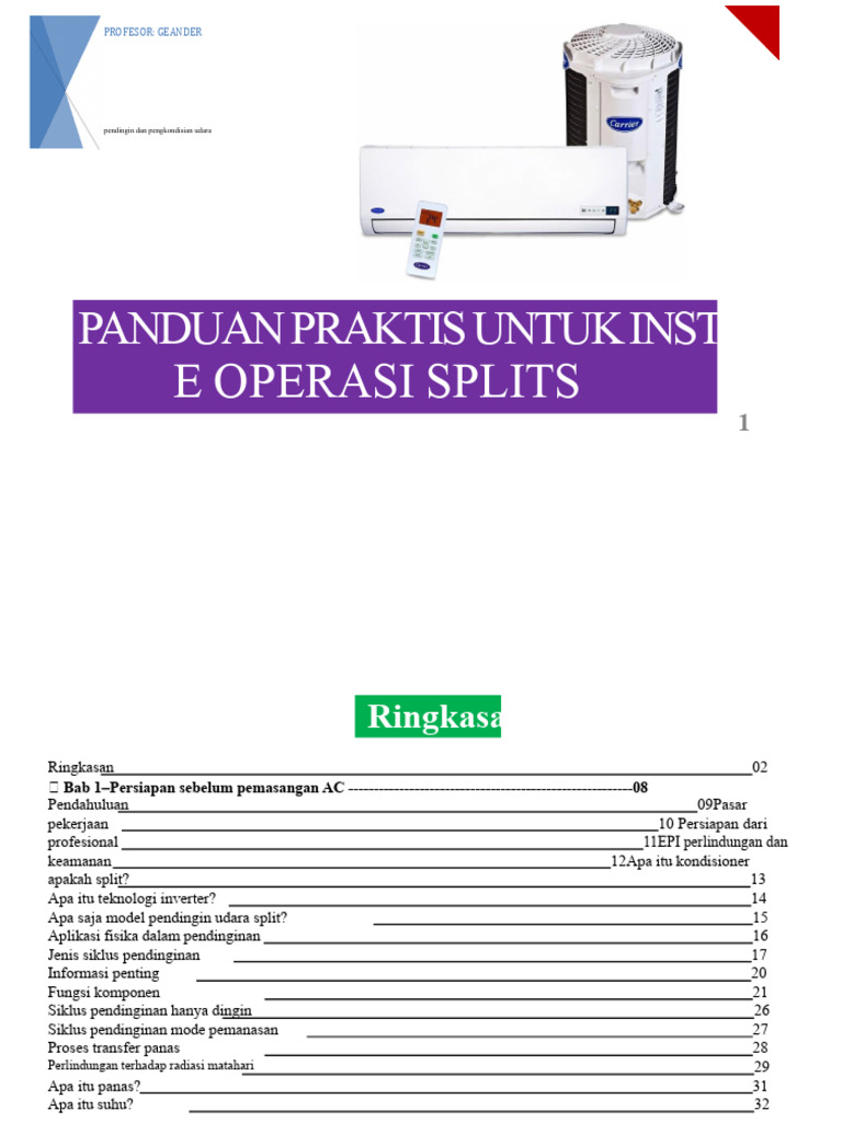 Panduan Instalasi AC Split Praktis | PDF