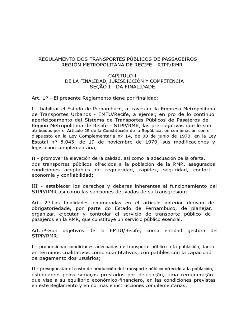 Reglamento RTPP RMR | PDF | Transporte público | Transporte
