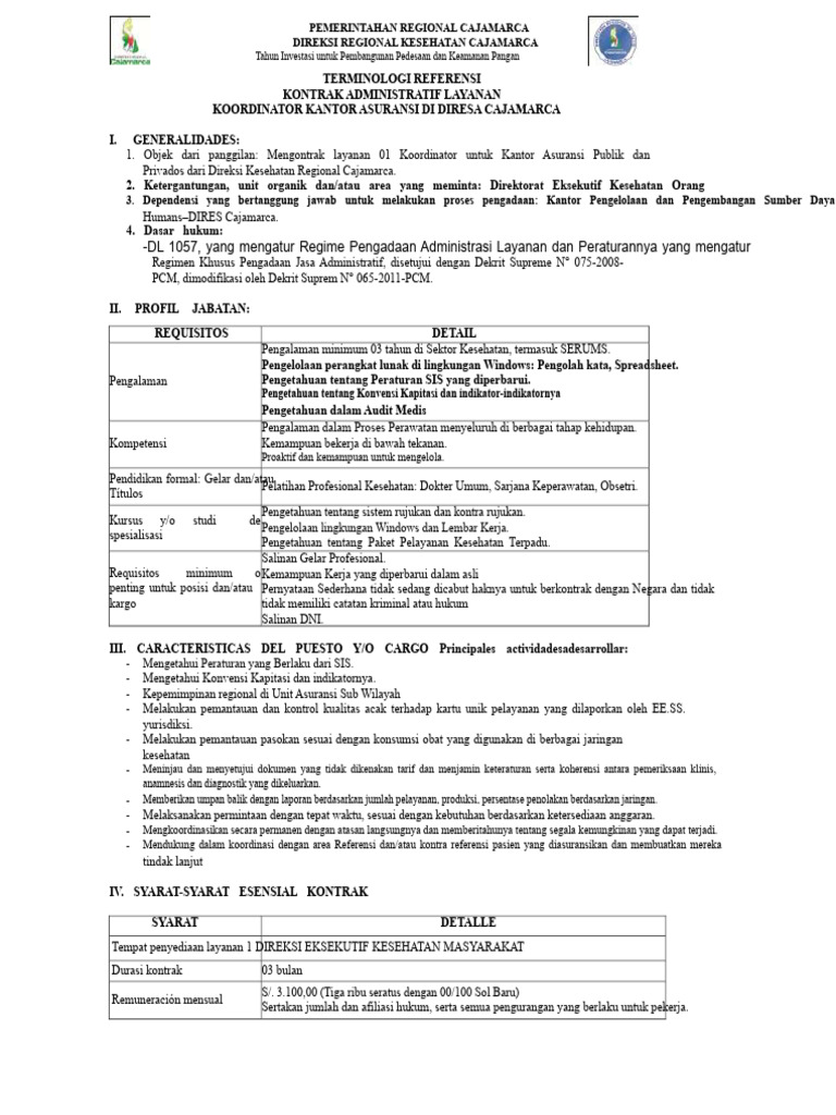 Contoh TDR - Term of Reference | PDF