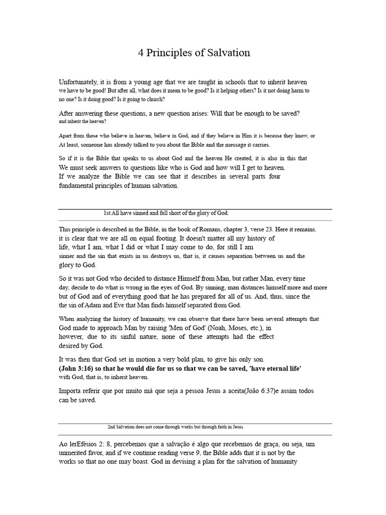4 Key Principles of Salvation Explained | PDF | Salvation | Jesus