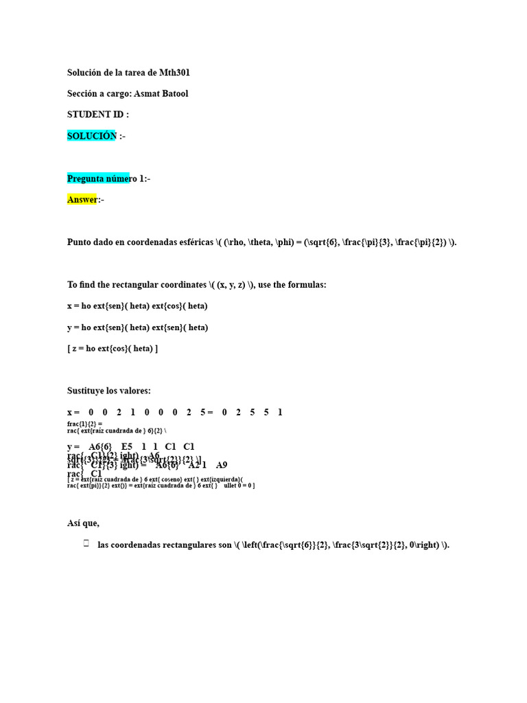 Solución Asignada de Mth301 - Asmat Batool A Cargo | PDF | Raíz ...