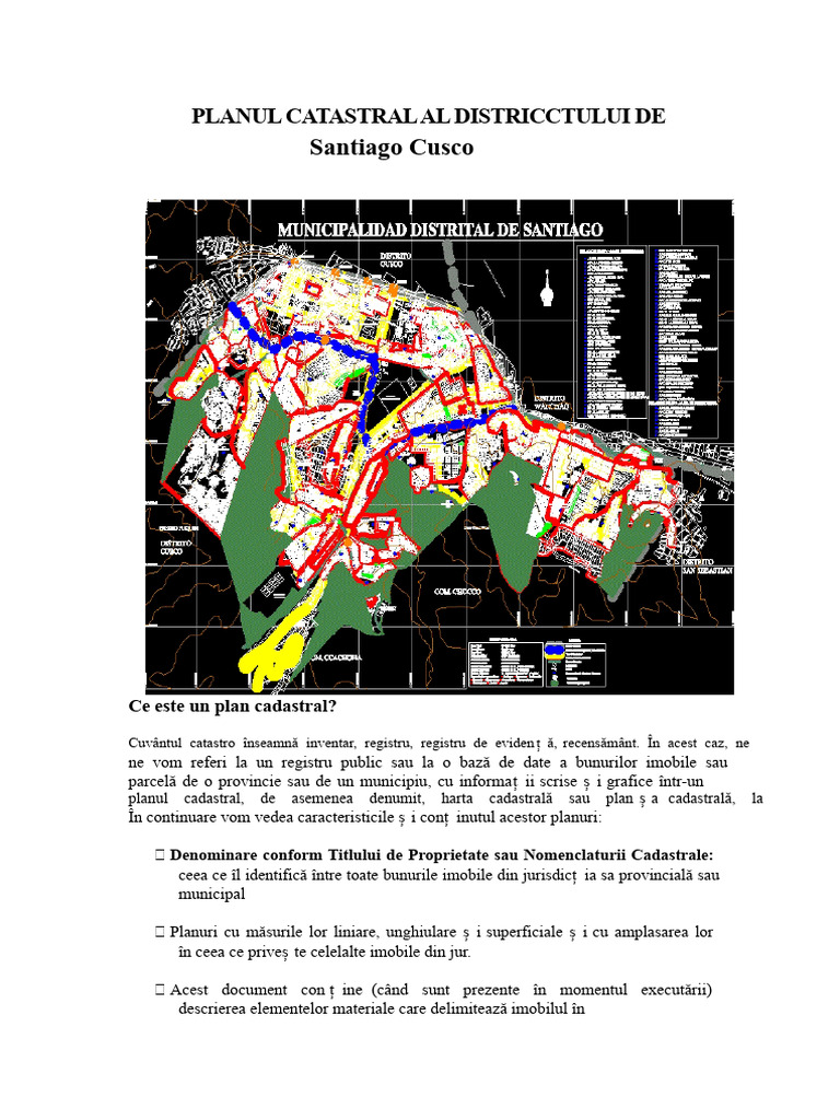 Planul Cadastral Al Districtului Santiago Cusco | PDF