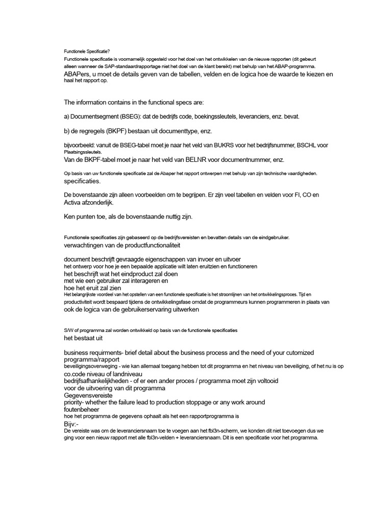 Functionele Specificatie | PDF