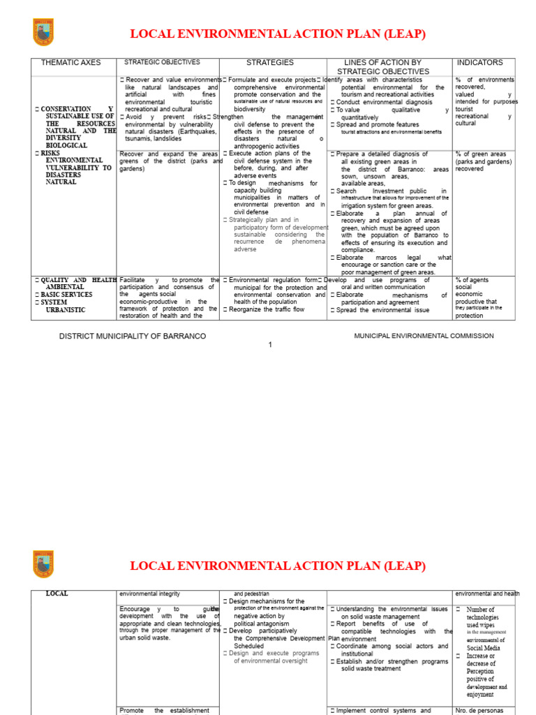 Local Environmental Action Plan Overview | PDF | Environmental Law ...