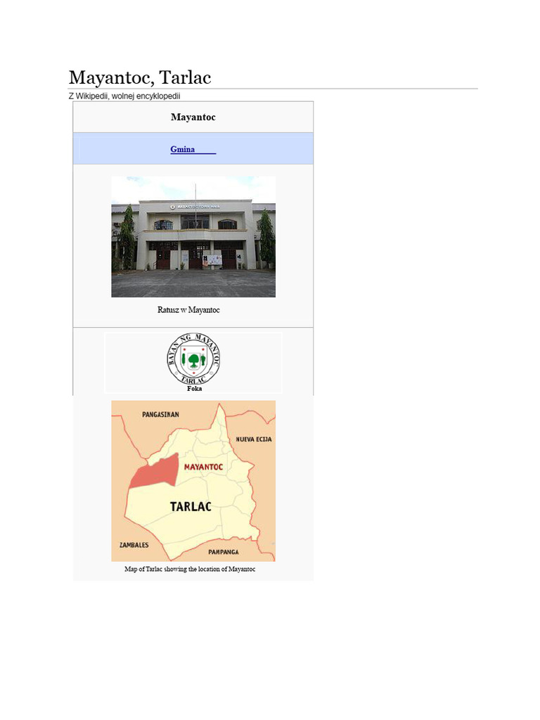 Mayantoc Tarlac | PDF