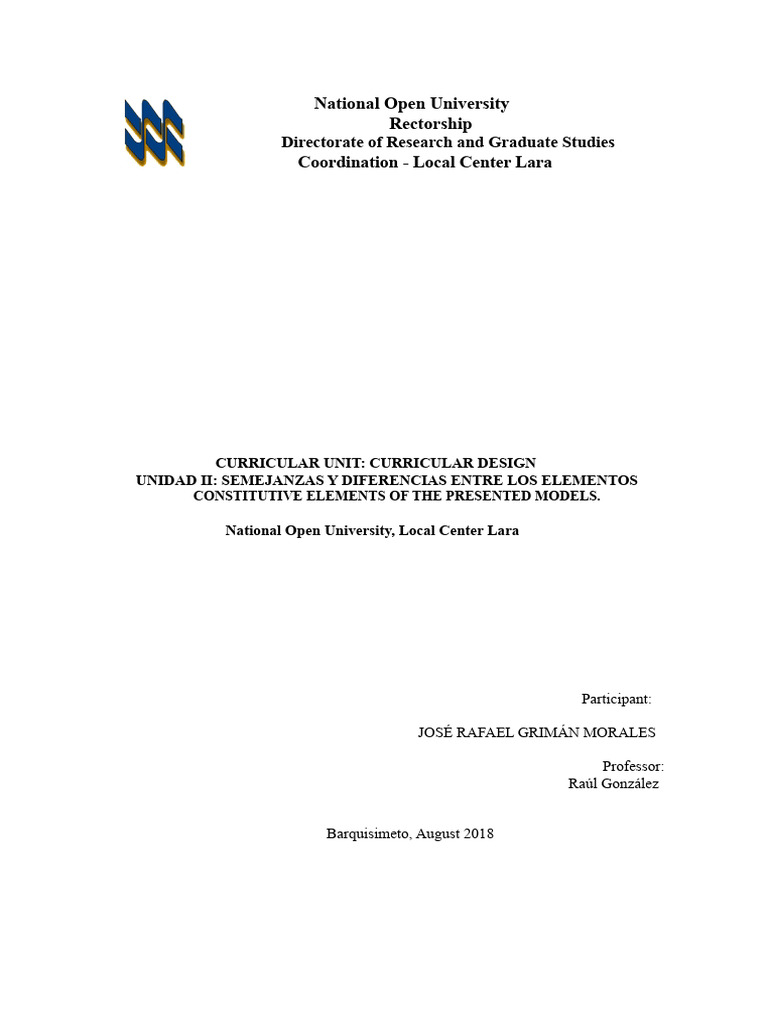 Comparative Analysis of Curricular Models | PDF | Constructivism ...