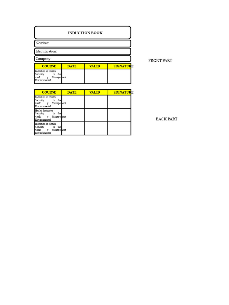 Induction Card | PDF