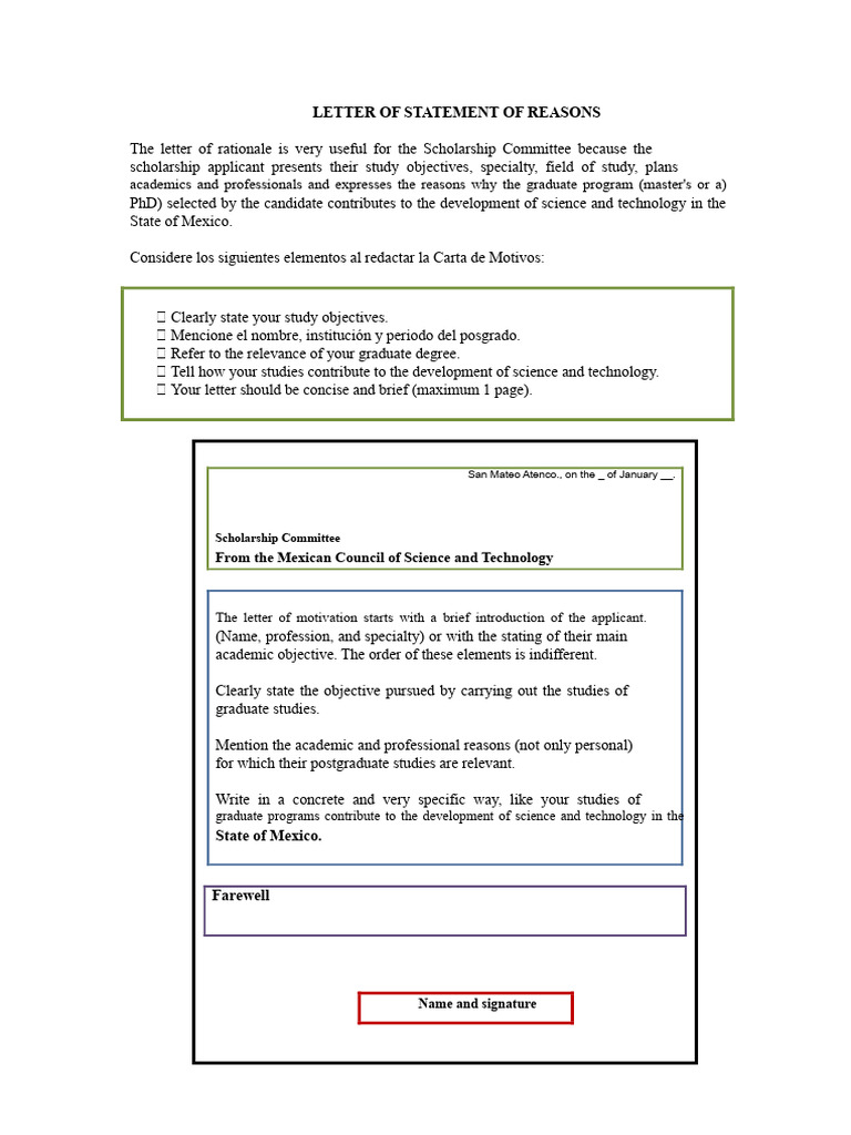 Letter of Reasons | PDF