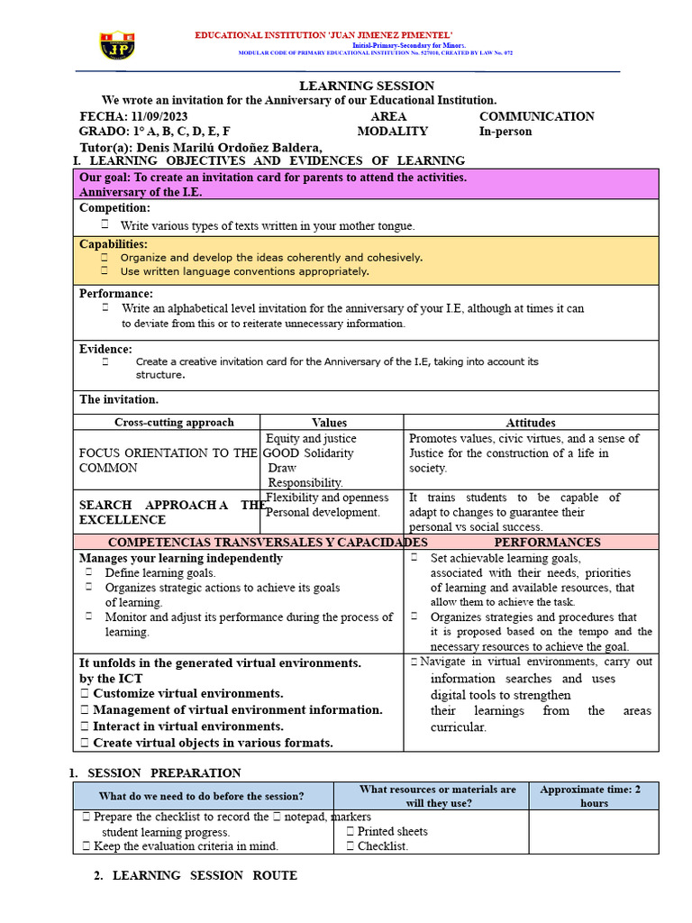 Communication Session 09-11-2023. | PDF | Learning