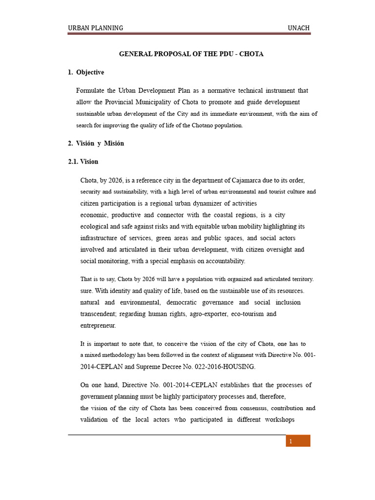 Chota Urban Development Plan Proposal | PDF | Urban Planning ...