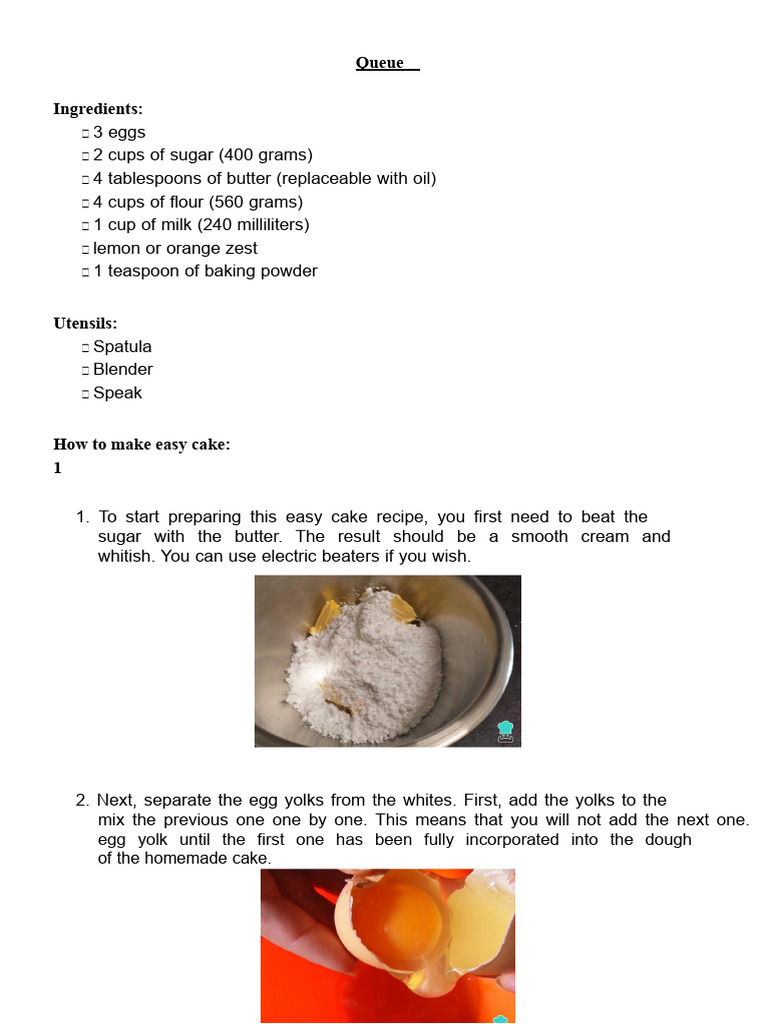 Cake Recipe | PDF